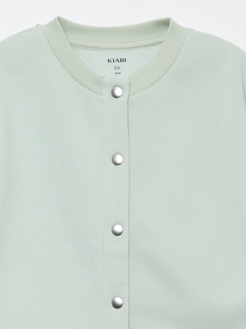 Gilet à manches longues avec ouverture pressions Vert d'eau - Kiabi