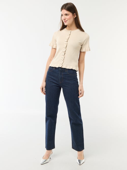 Gilet avec boutonnage et manches volantés - Kiabi