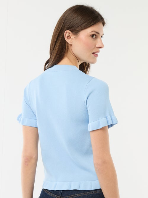 Gilet avec boutonnage et manches volantés - Kiabi