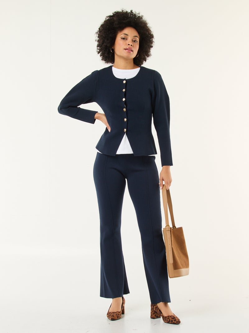 Gilet avec boutons dorés Bleu - Kiabi