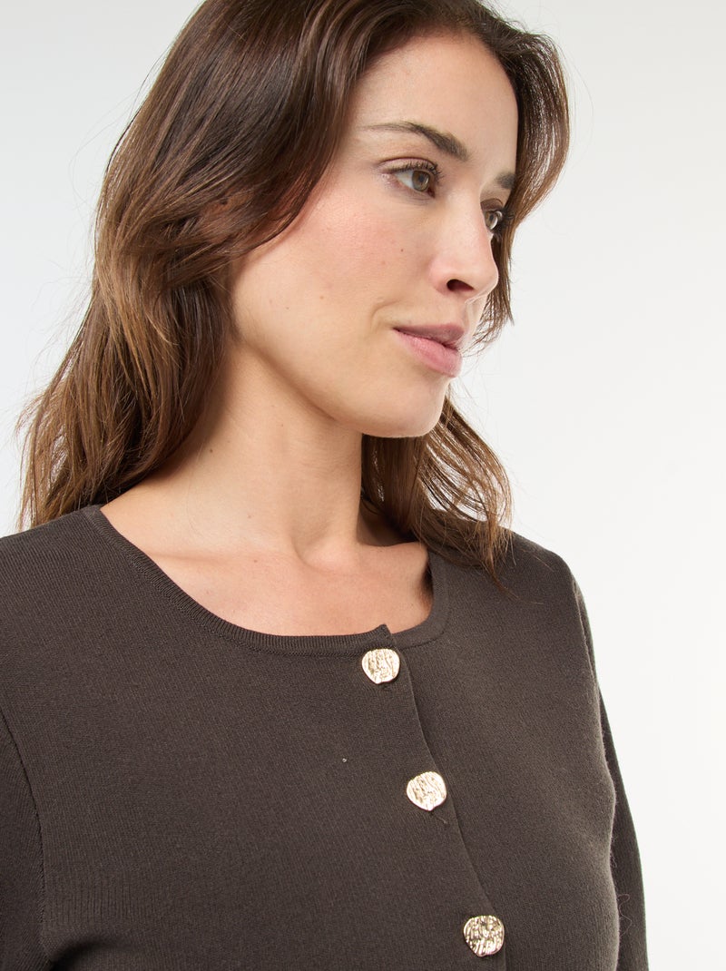 Gilet avec boutons dorés Noir - Kiabi