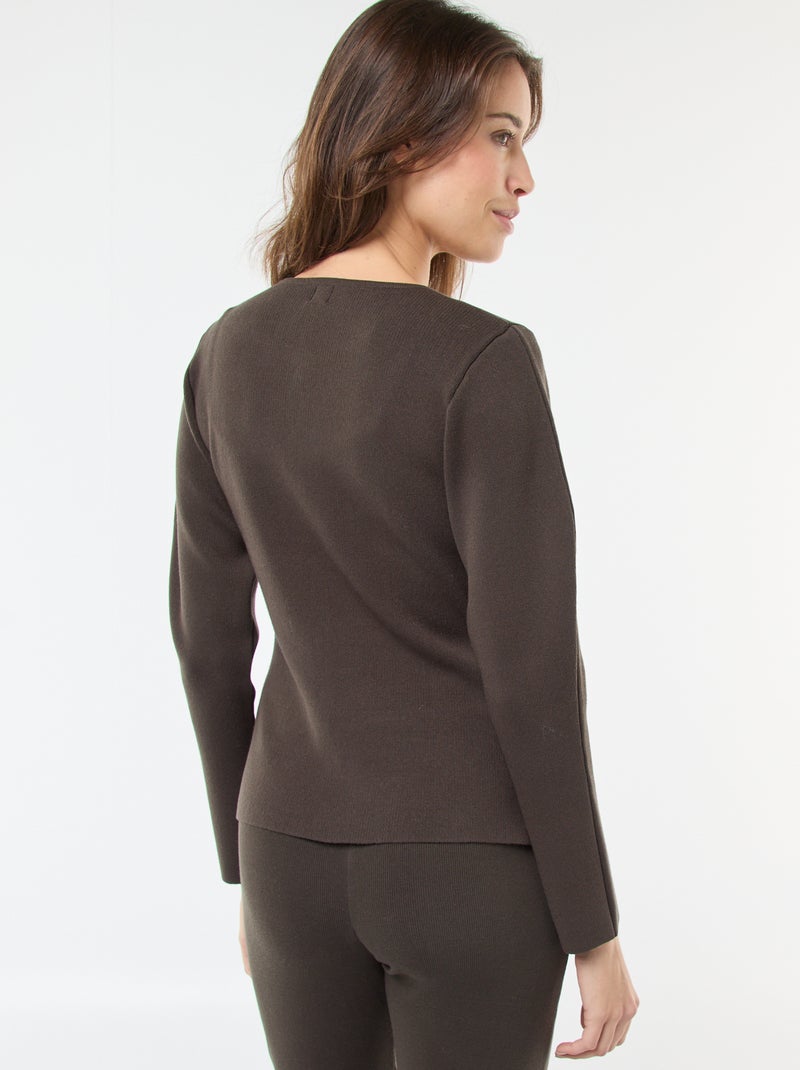 Gilet avec boutons dorés Noir - Kiabi