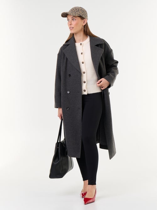 Gilet boutonnée en mohair et laine mélangé - Kiabi