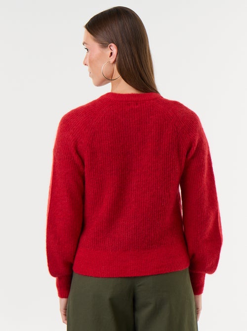 Gilet boutonnée en mohair et laine mélangé - Kiabi