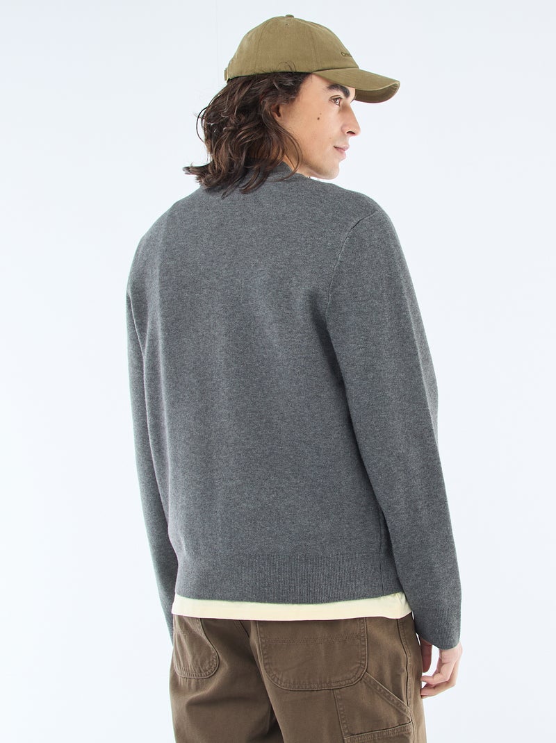 Gilet caldo zippato con collo alto Grigio - Kiabi