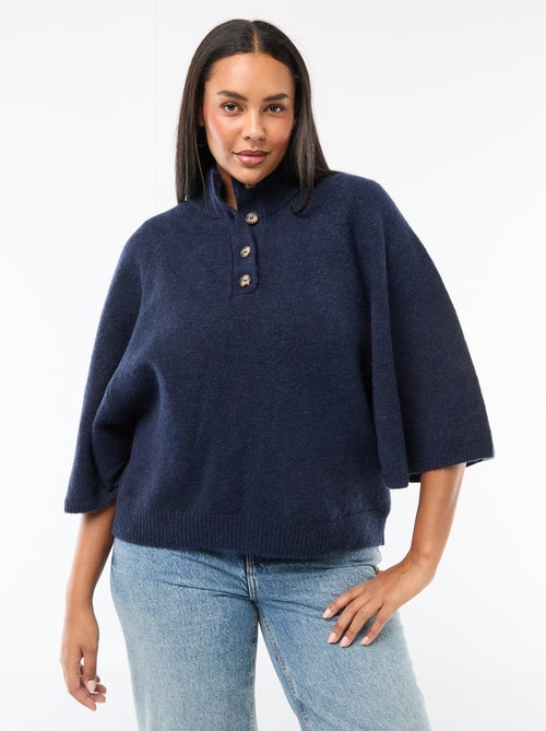 Gilet cape en maille grosse jauge - Kiabi