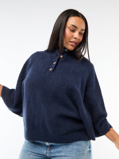 Gilet cape en maille grosse jauge - Kiabi