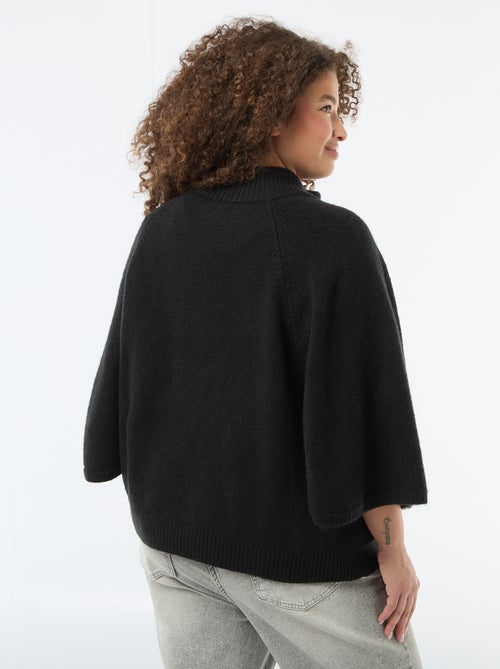 Gilet cape en maille grosse jauge - Kiabi