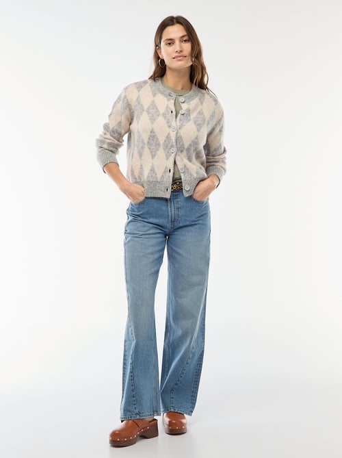 Gilet chaud imprimé losanges - Kiabi