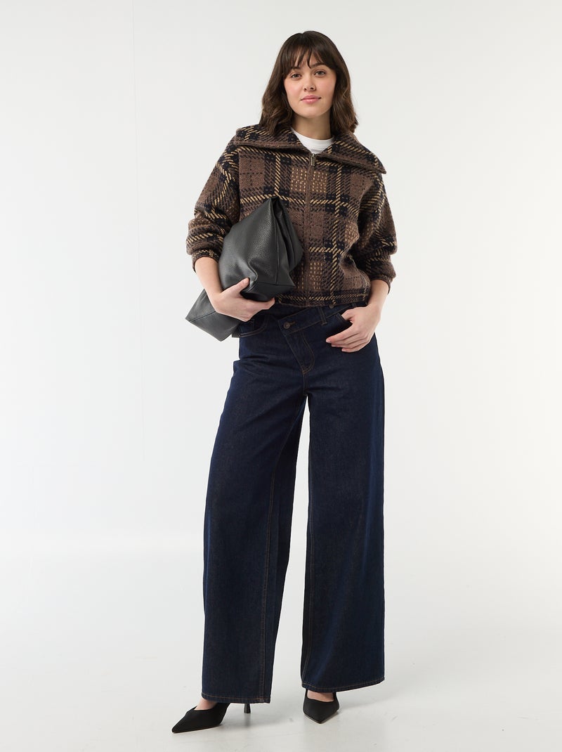 Gilet col montant Marron - Kiabi