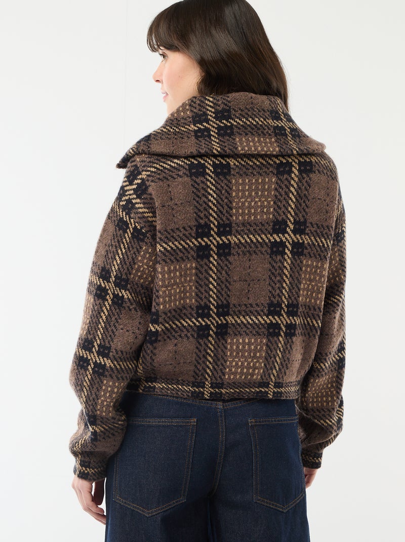 Gilet col montant Marron - Kiabi