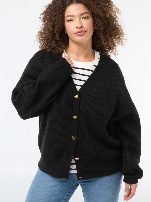 Gilet con bottoni a forma di cuore - Kiabi