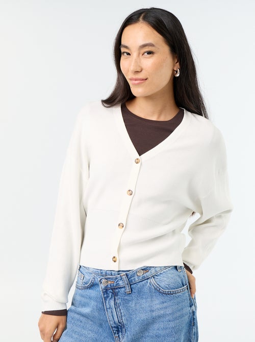 Gilet cropped boutonné - Kiabi