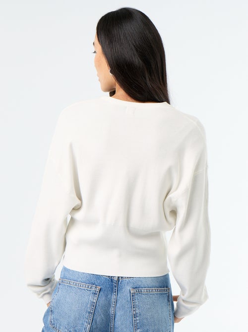 Gilet cropped boutonné - Kiabi