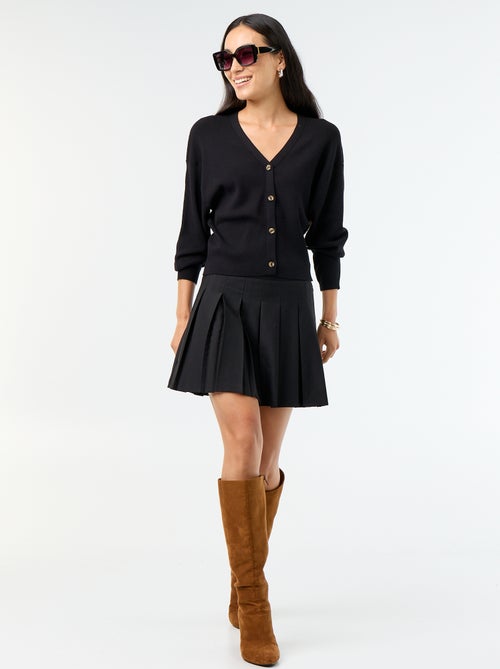 Gilet cropped boutonné - Kiabi