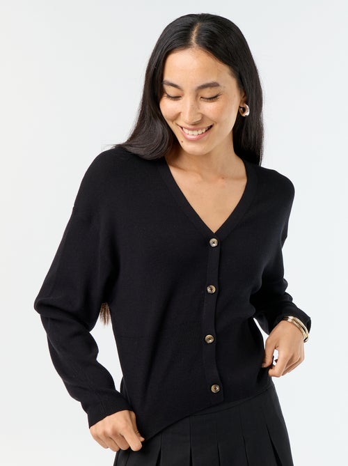 Gilet cropped boutonné - Kiabi