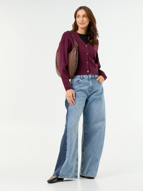 Gilet cropped boutonné - Kiabi