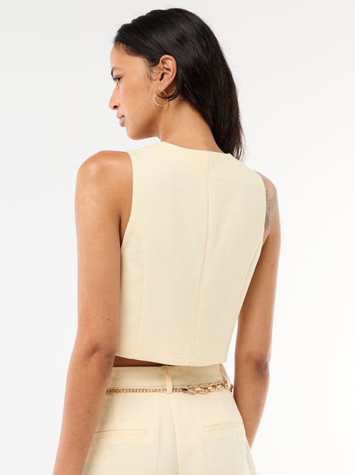 Gilet de costume avec ouverture boutonnée asymétrique - Kiabi