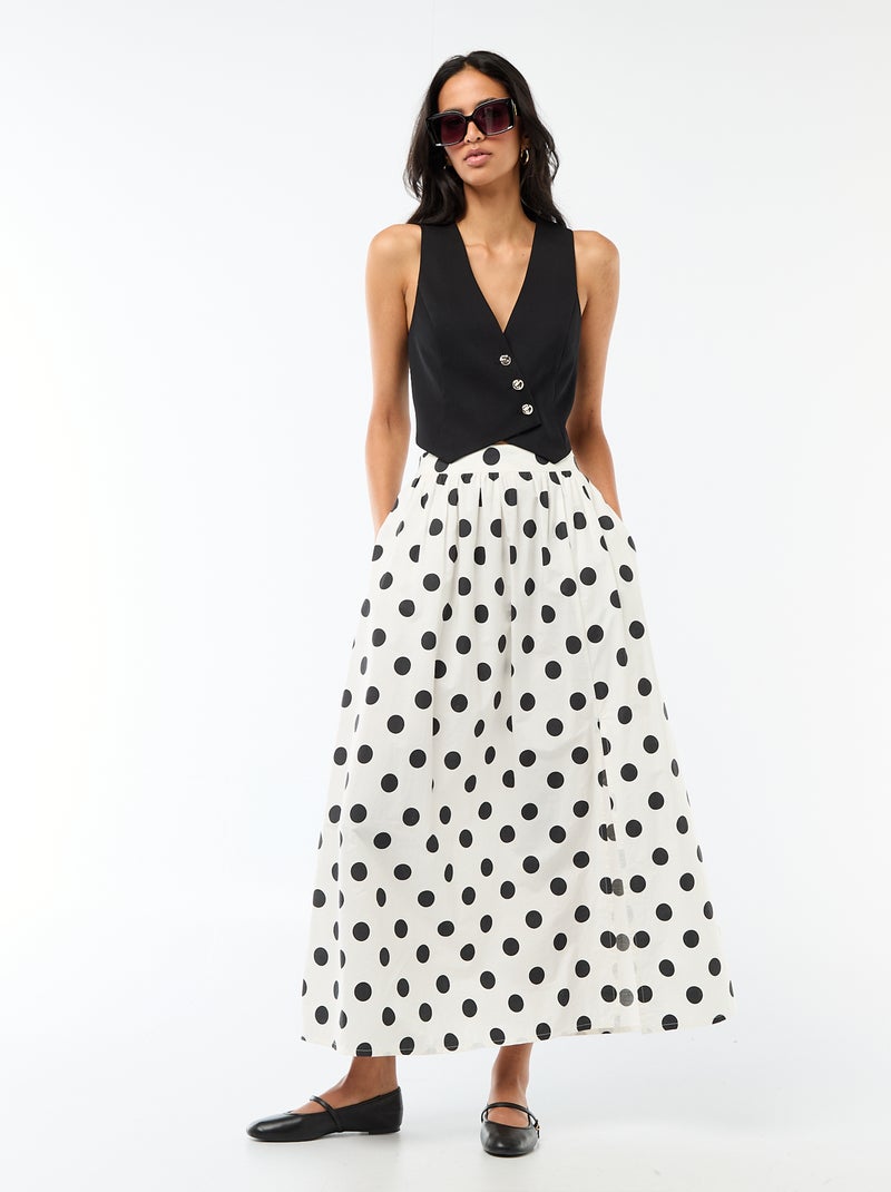 Gilet de costume avec ouverture boutonnée asymétrique Noir - Kiabi