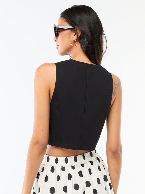 Gilet de costume avec ouverture boutonnée asymétrique - Kiabi