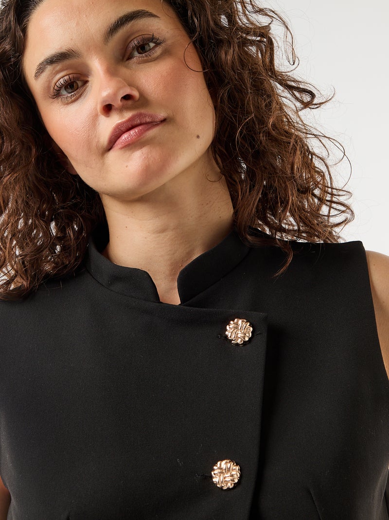 Gilet de costume sans manches avec ouverture symétrique Noir - Kiabi