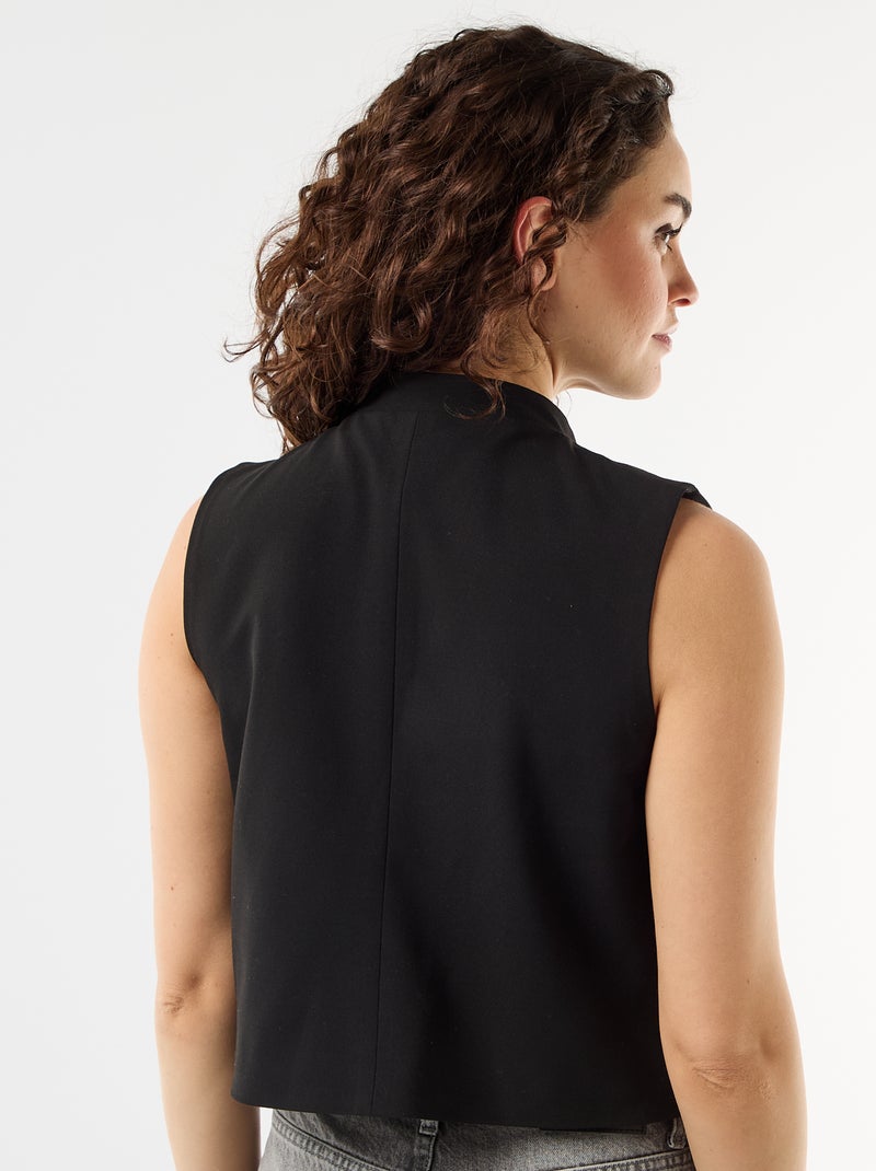 Gilet de costume sans manches avec ouverture symétrique Noir - Kiabi