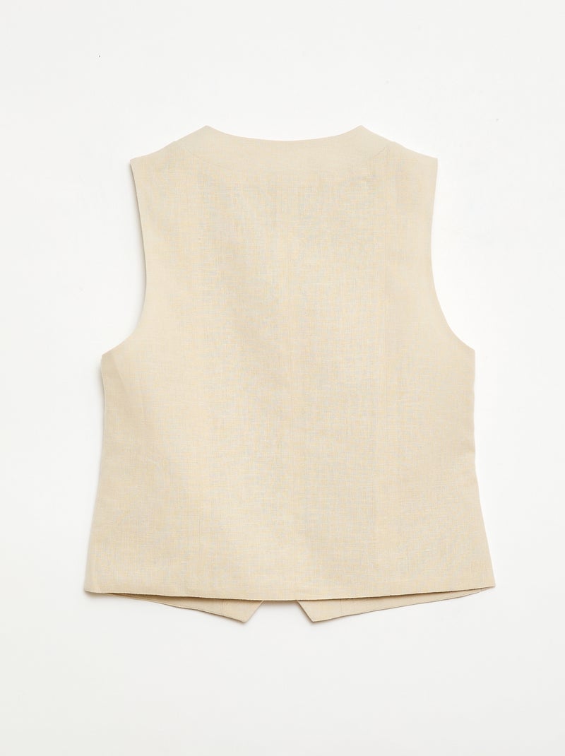 Gilet de costume sans manches Beige - Kiabi