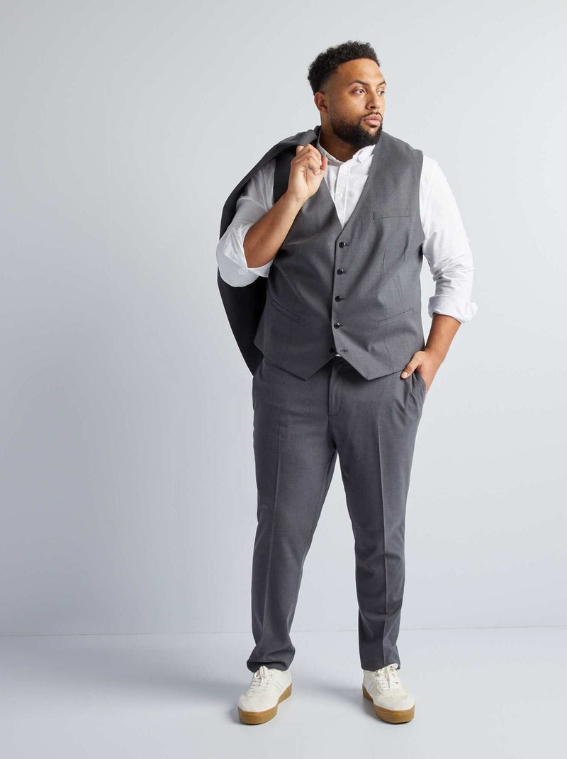 Gilet de costume slim Gris - Kiabi