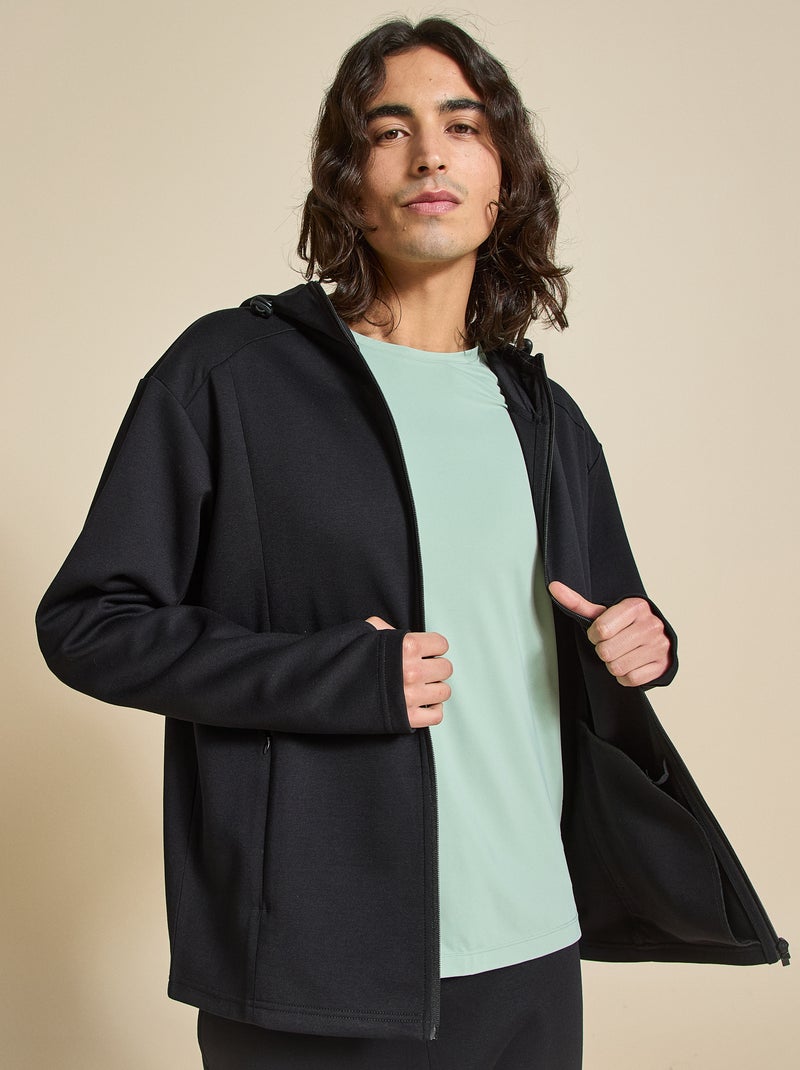 Gilet de sport à capuche - (ekstract) Noir - Kiabi