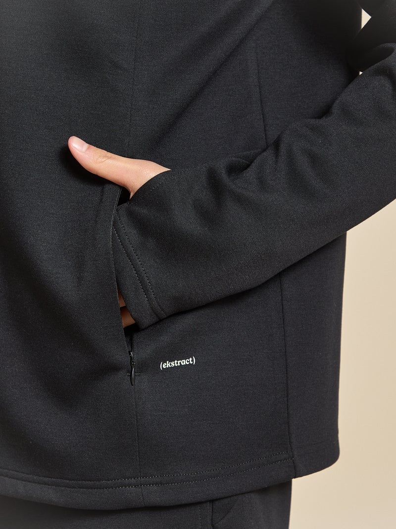 Gilet de sport à capuche - (ekstract) Noir - Kiabi