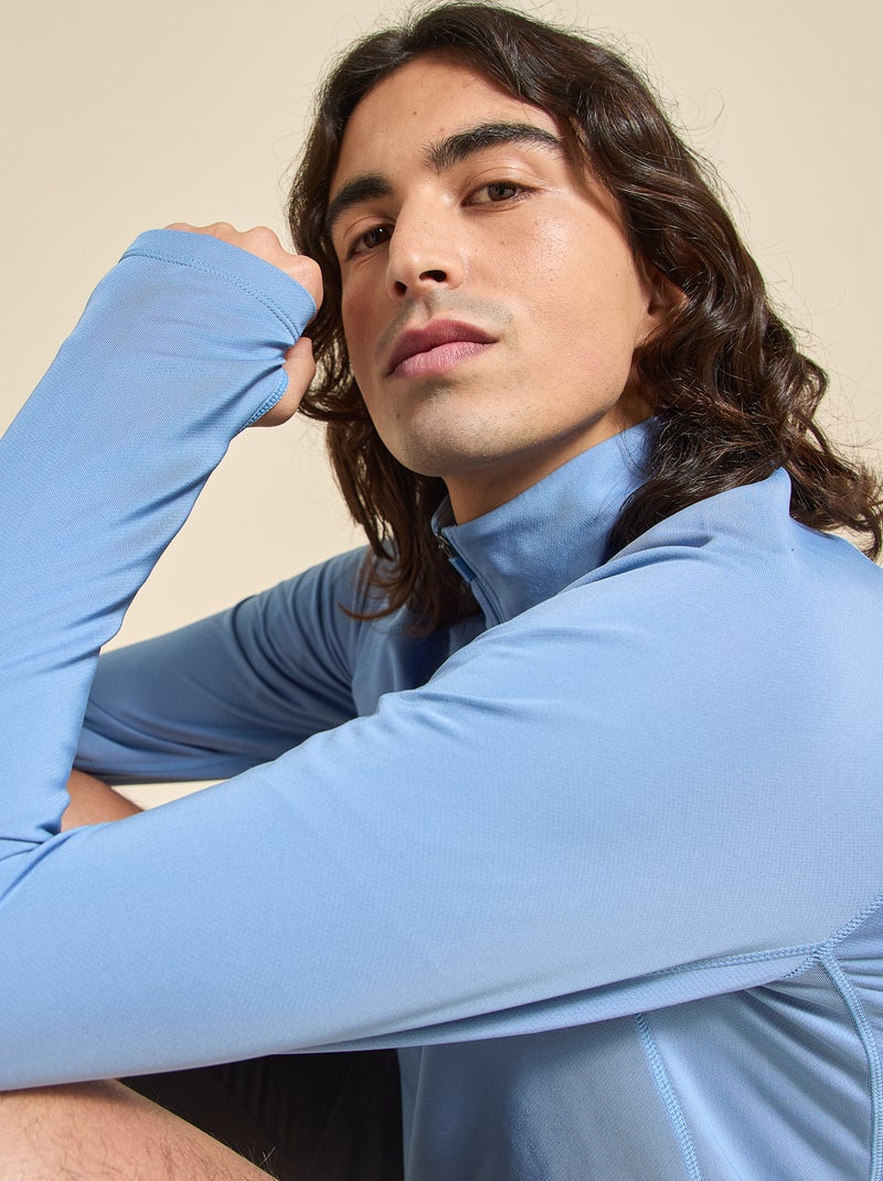 Gilet de sport à col zippé - (ekstract) Bleu - Kiabi