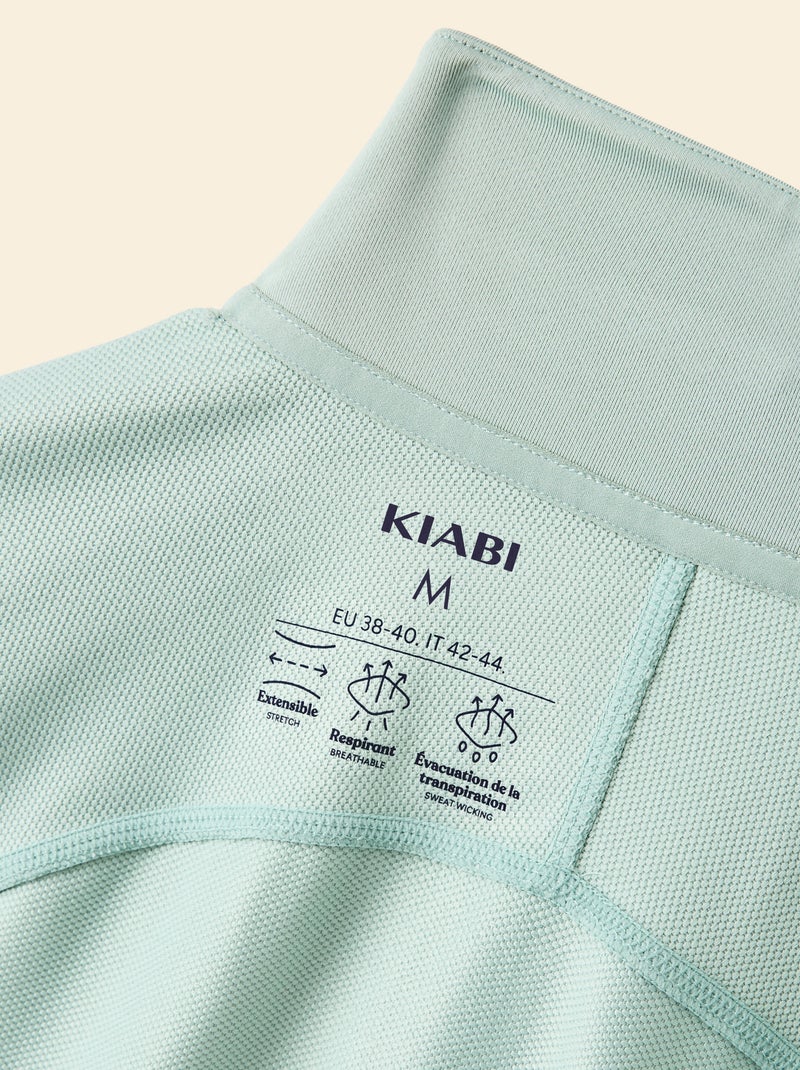 Gilet de sport à col zippé Vert - Kiabi