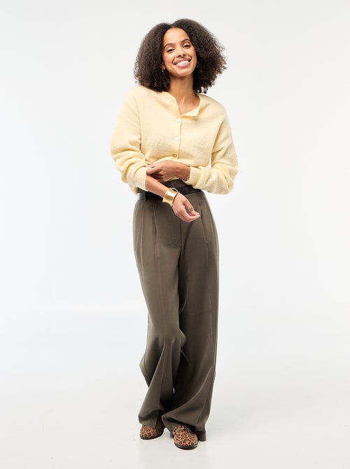 Gilet doux en laine et mohair - Kiabi