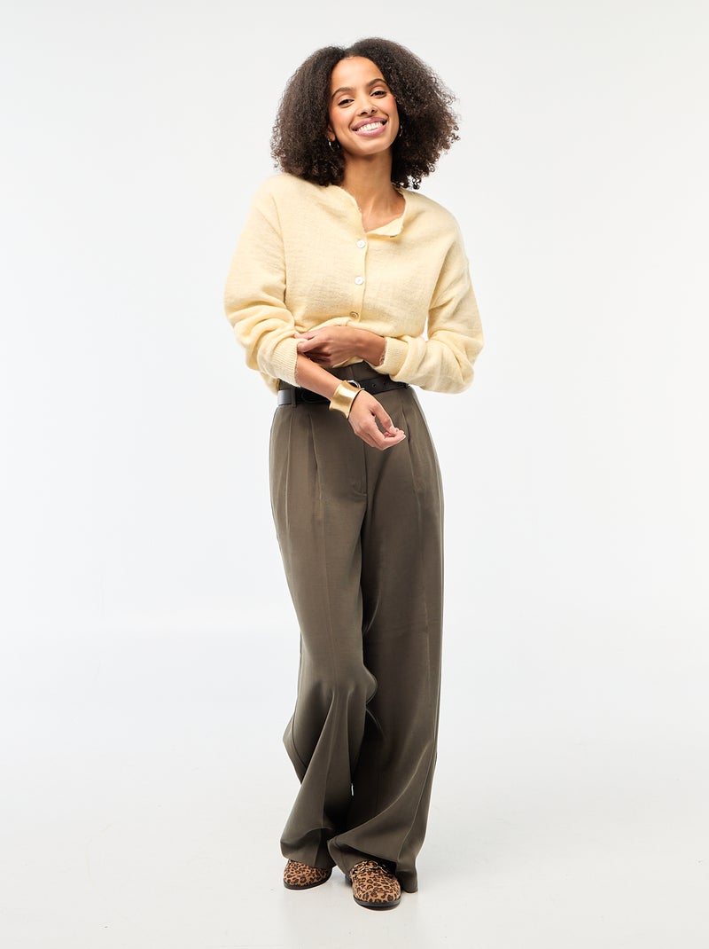 Gilet doux en laine et mohair Jaune - Kiabi