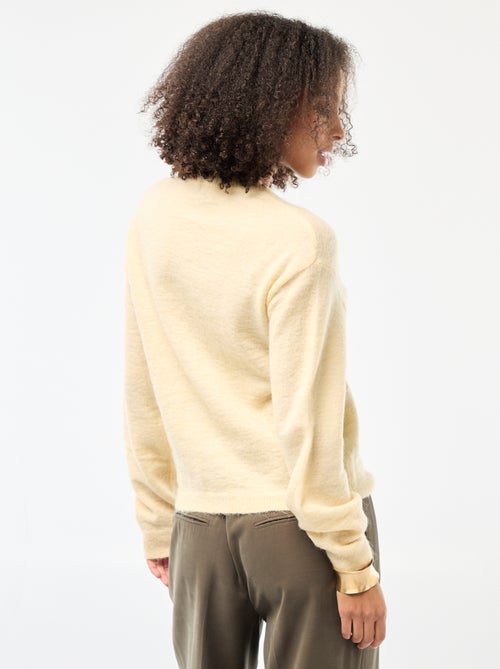 Gilet doux en laine et mohair - Kiabi