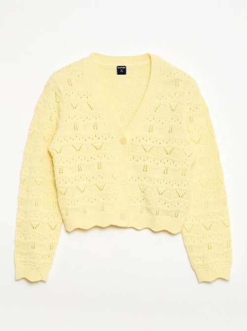 Gilet en maille ajourée - Kiabi