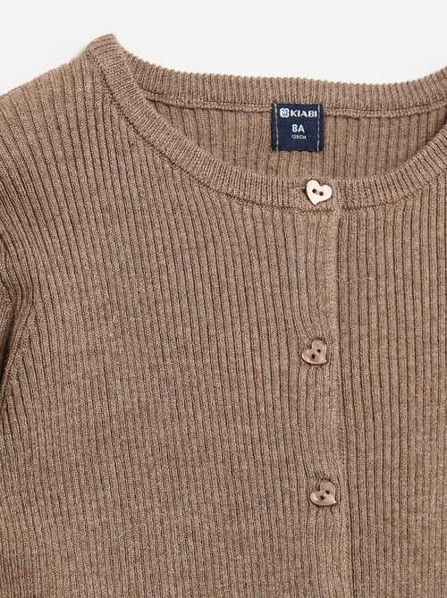 Gilet en maille côtelée à manches longues - Kiabi