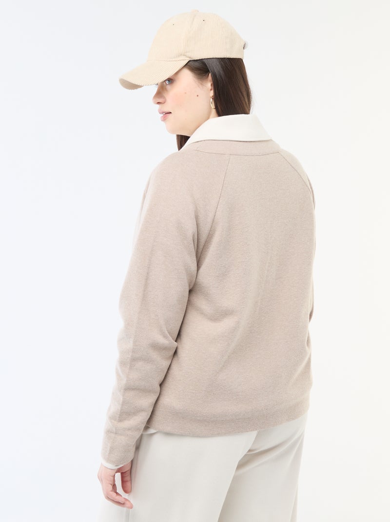 Gilet en maille doudou Marron - Kiabi