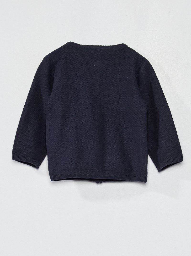 Gilet en maille fantaisie Bleu marine - Kiabi