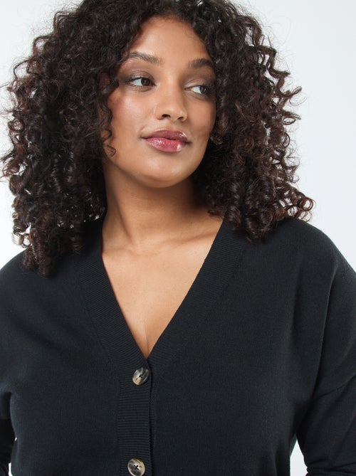 Gilet en maille fine avec ouverture boutonnée - Kiabi