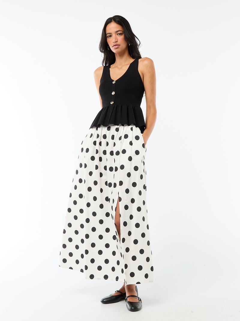 Gilet en maille fine jauge ouverture boutonnée Noir - Kiabi