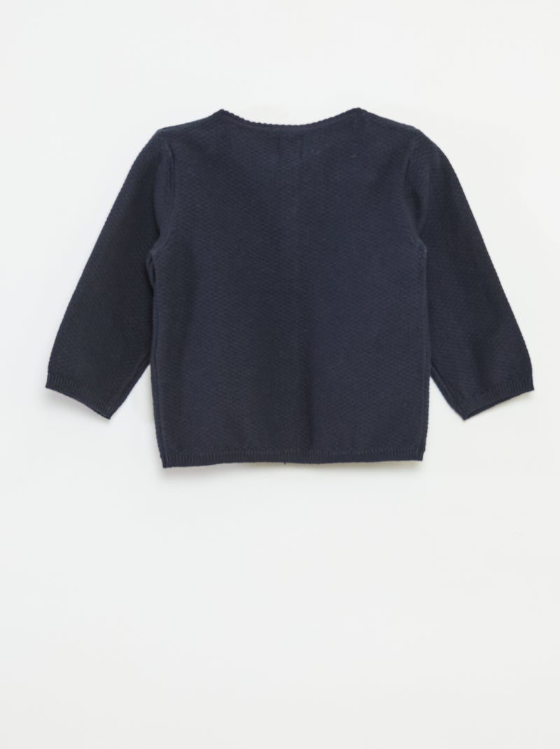 Gilet en maille fine jauge uni Bleu - Kiabi