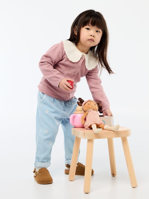 Gilet en maille fine jauge uni - Kiabi