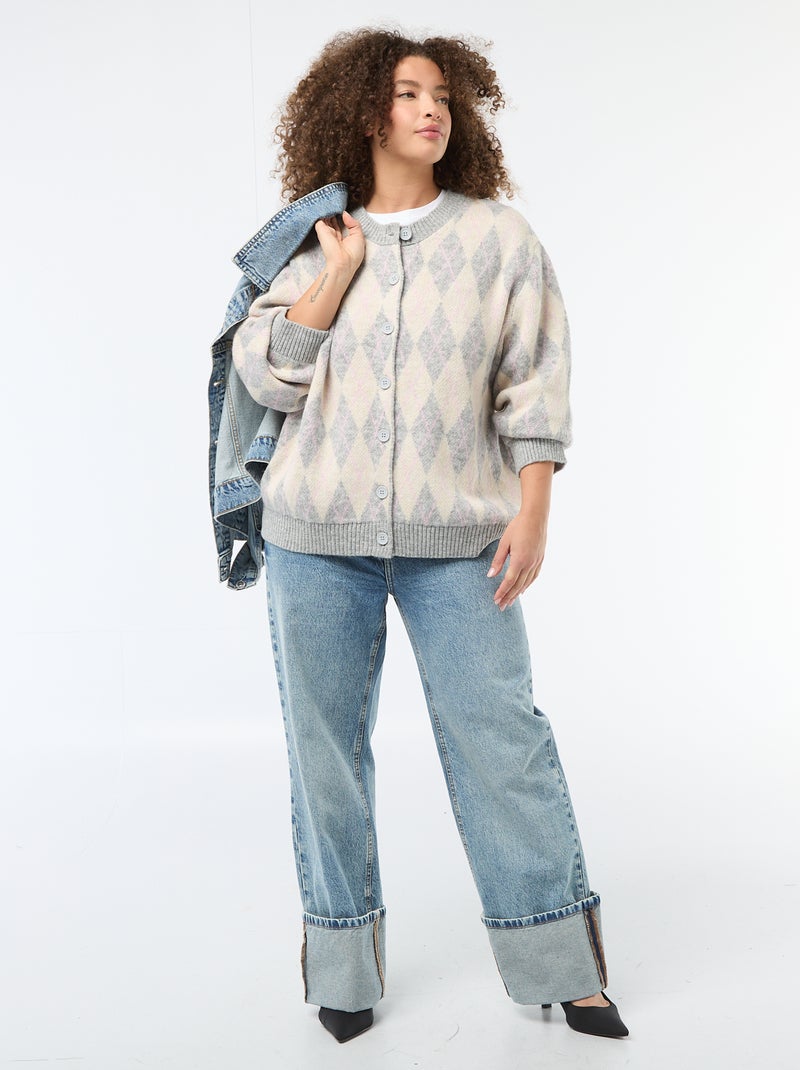 Gilet en maille grosse jauge Blanc - Kiabi