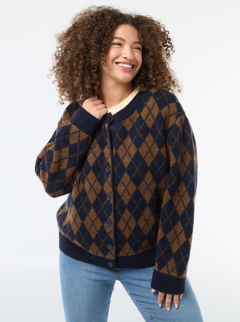 Gilet en maille grosse jauge Bleu - Kiabi