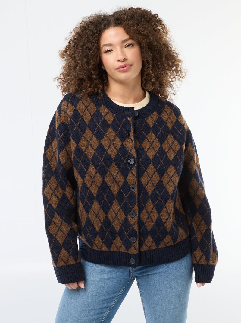 Gilet en maille grosse jauge Bleu - Kiabi