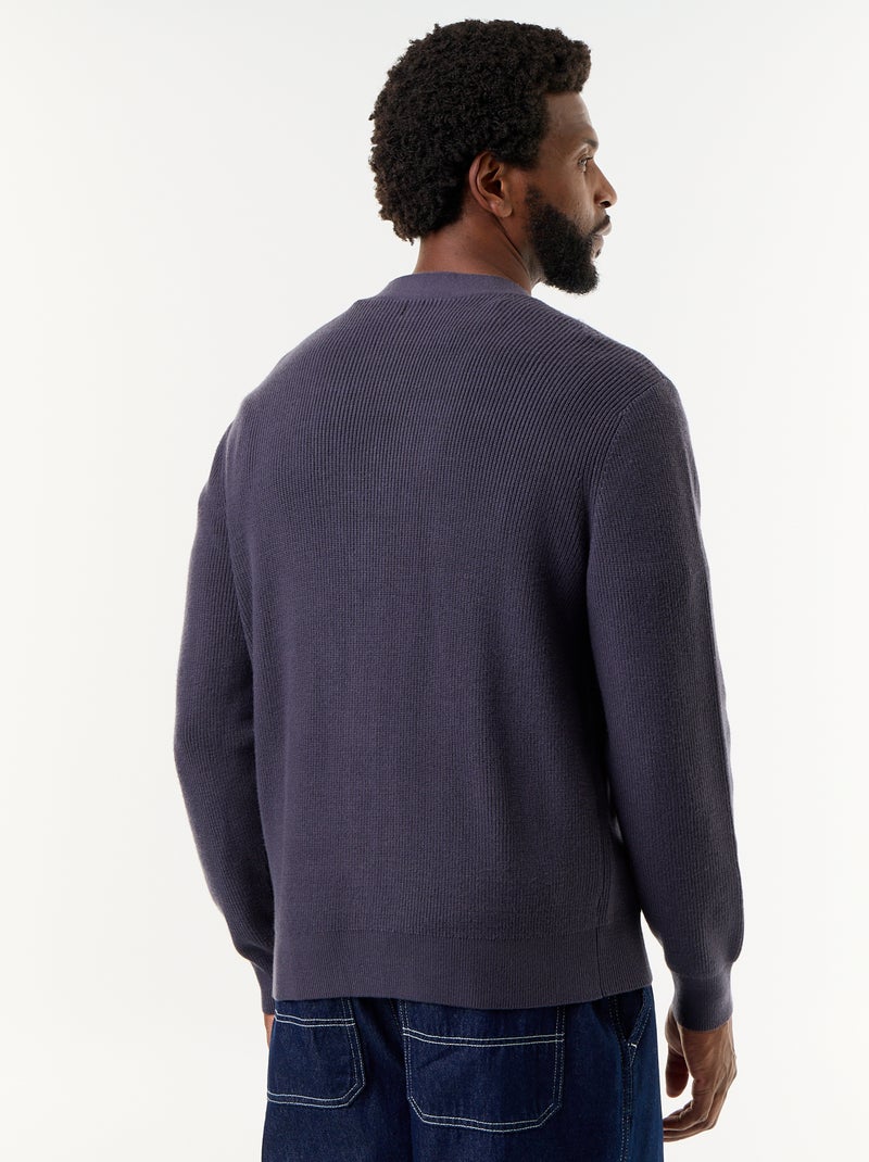 Gilet en maille grosse jauge Gris - Kiabi
