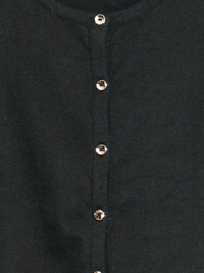 Gilet en maille unie Noir - Kiabi