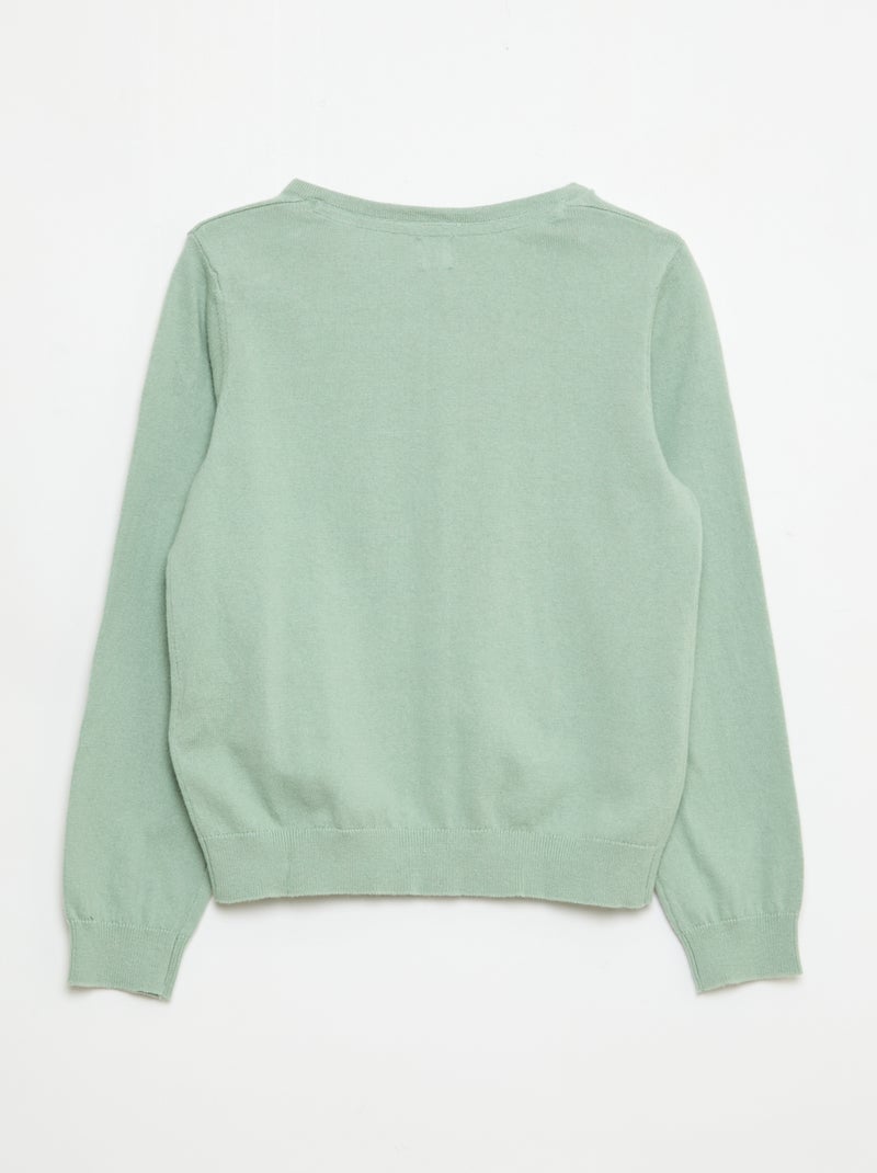 Gilet en maille unie Vert - Kiabi