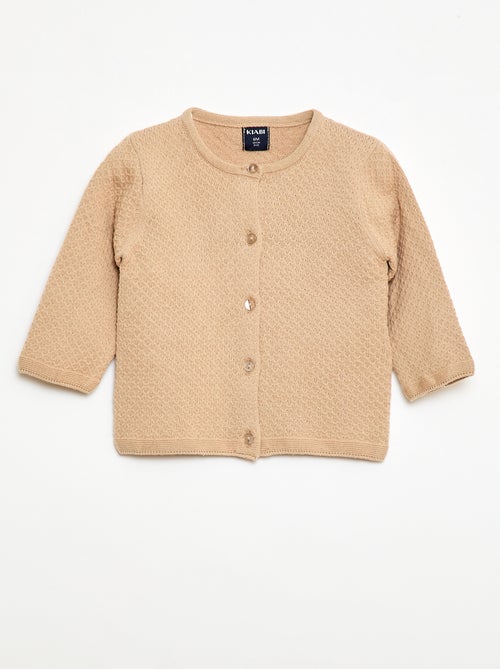 Gilet en point mousse uni - Kiabi